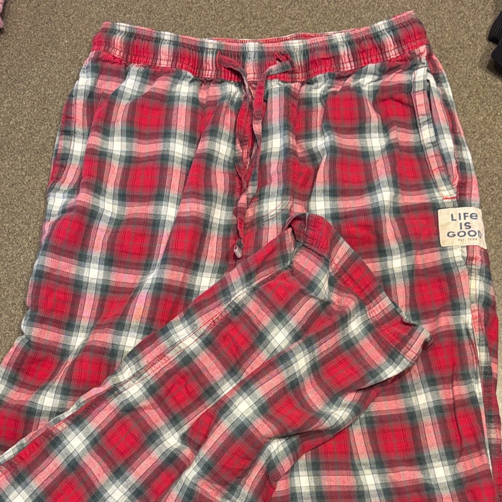 Life Is Good Red Plaid Sleepwear